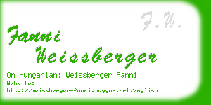 fanni weissberger business card